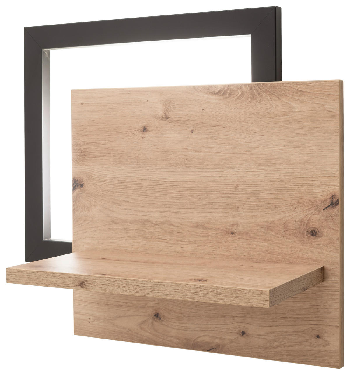 WANDBOARD  56/51/24 cm  - Eichefarben/Anthrazit, Design, Holzwerkstoff (56/51/24cm) - Carryhome