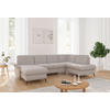 WOHNLANDSCHAFT Greige Flachgewebe  - Greige/Schwarz, KONVENTIONELL, Textil/Metall (164/314/195cm) - Sit & More