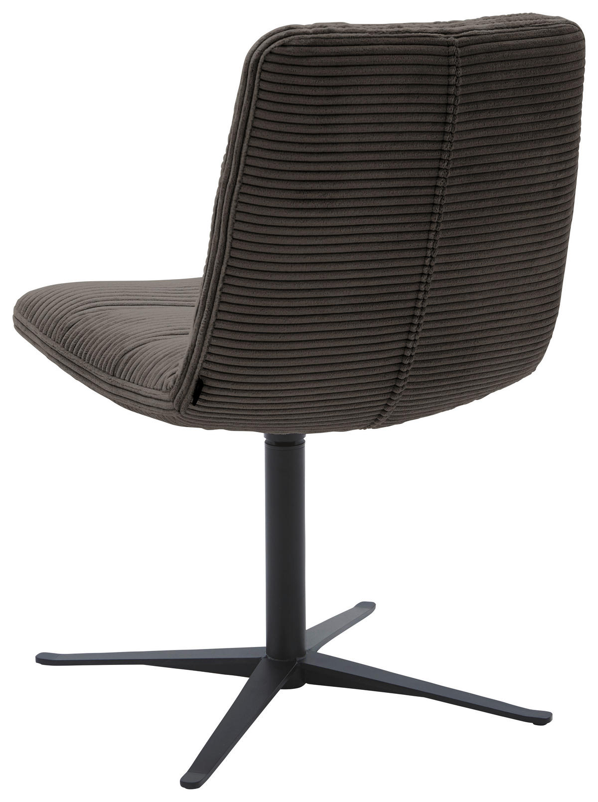 STUHL  in Cord  - Schwarz/Mokka, Design, Textil/Metall (52/88/66cm) - Dieter Knoll