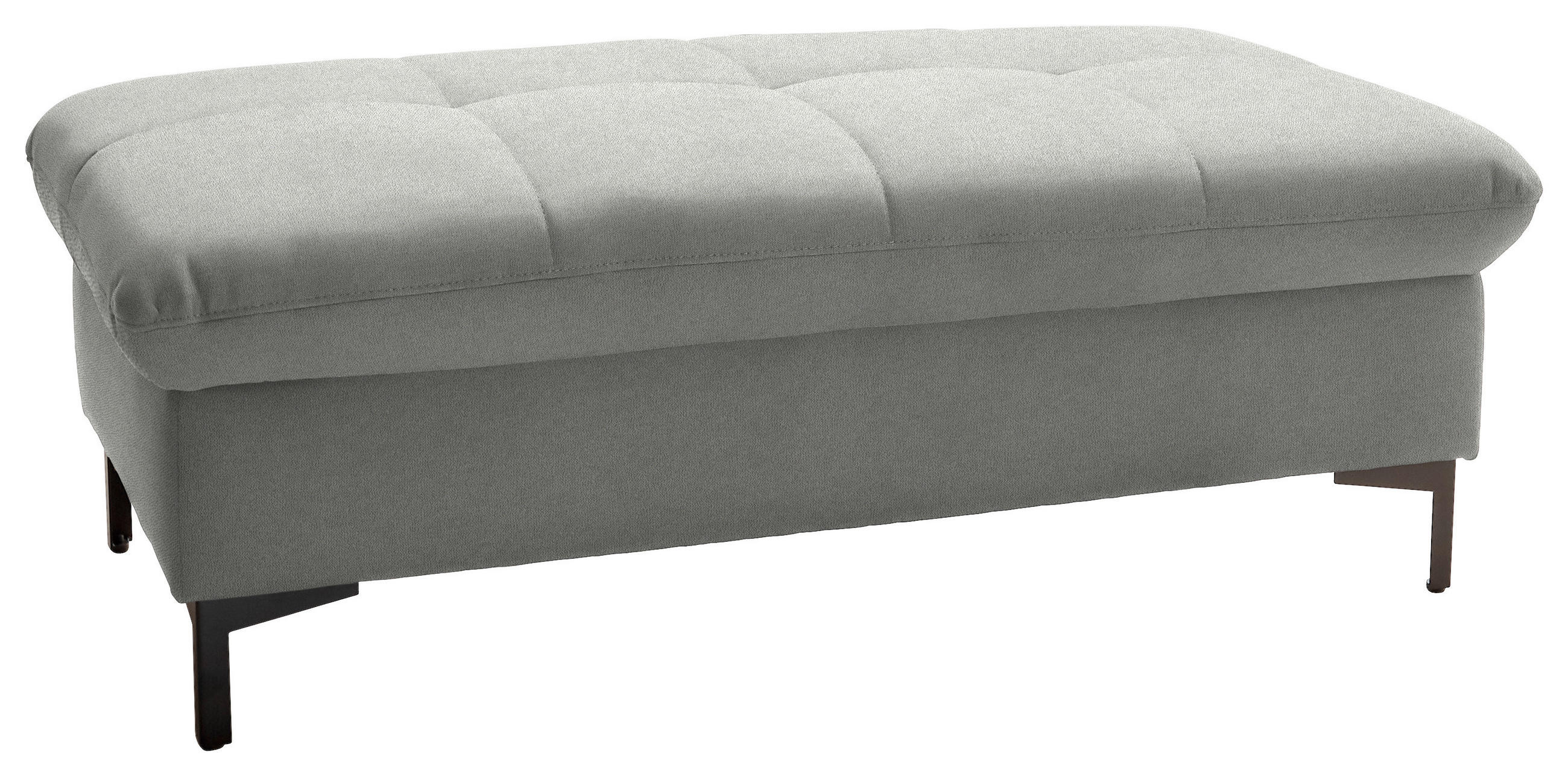 HOCKER in Textil Hellgrau  - Hellgrau/Schwarz, Design, Textil (124/46/68cm) - Xora