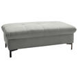 HOCKER in Textil Hellgrau  - Hellgrau/Schwarz, Design, Textil (124/46/68cm) - Xora