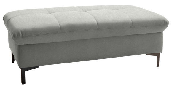 HOCKER in Textil Hellgrau - Hellgrau/Schwarz, Design, Textil (124/46/68cm) - Xora