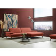 ECKSOFA  in Chenille, Flachgewebe Terracotta  284/180 cm  - Terracotta/Schwarz, Design, Textil/Metall (284/180cm) - Dieter Knoll