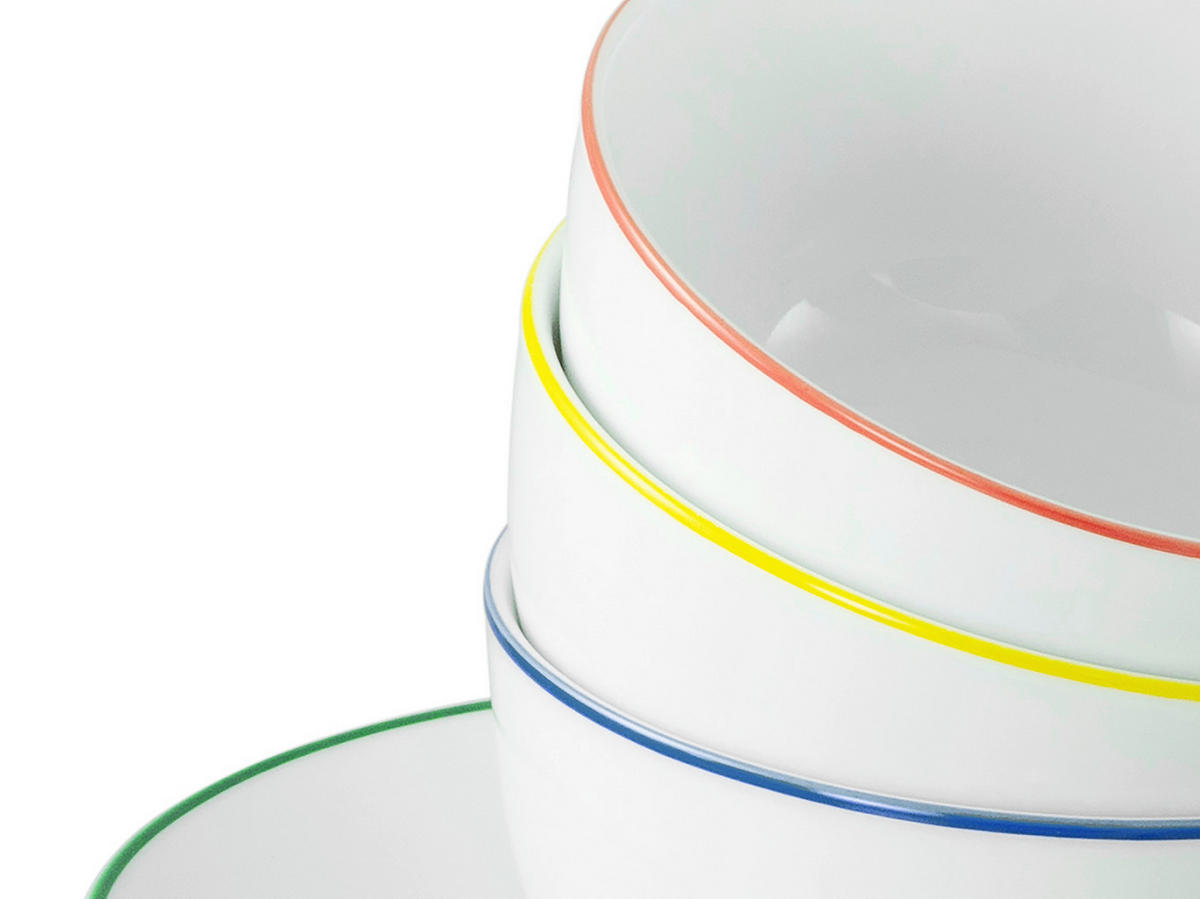 FRUKOSTSERVIS Luna Color Line Color  - vit högglans/multicolor, Basics, keramik (30/30/26cm) - Creatable