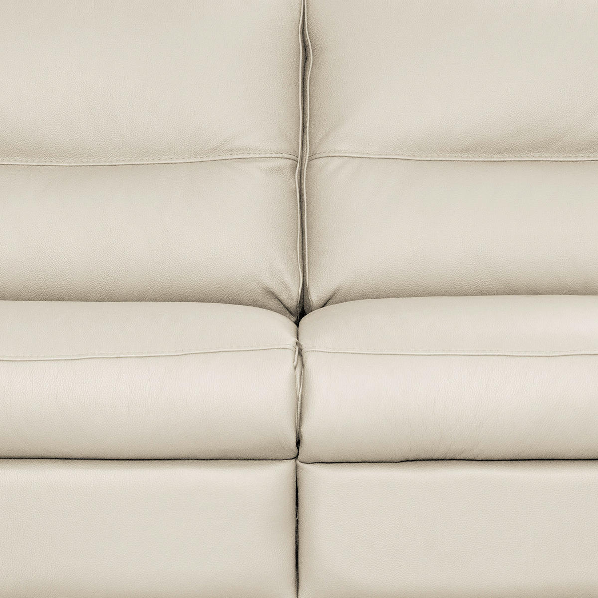2,5-SITZER  in Echtleder Creme   - Creme/Schwarz, Design, Leder/Holz (214/97/97cm) - Livetastic