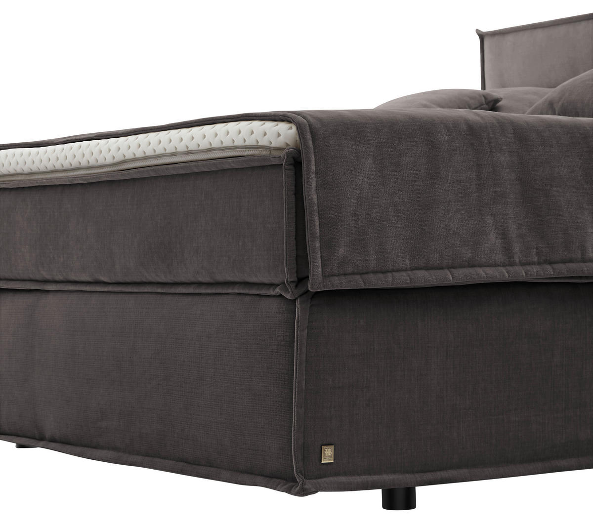 BOXSPRINGBETT 180/200 cm  in Anthrazit  - Anthrazit/Schwarz, Design, Textil (180/200cm) - Musterring