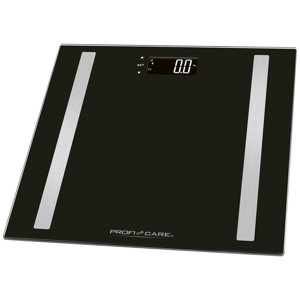PERSONENWAAGE  - Schwarz, Trend, Glas/Kunststoff (30,0/2,50cm) - Bomann