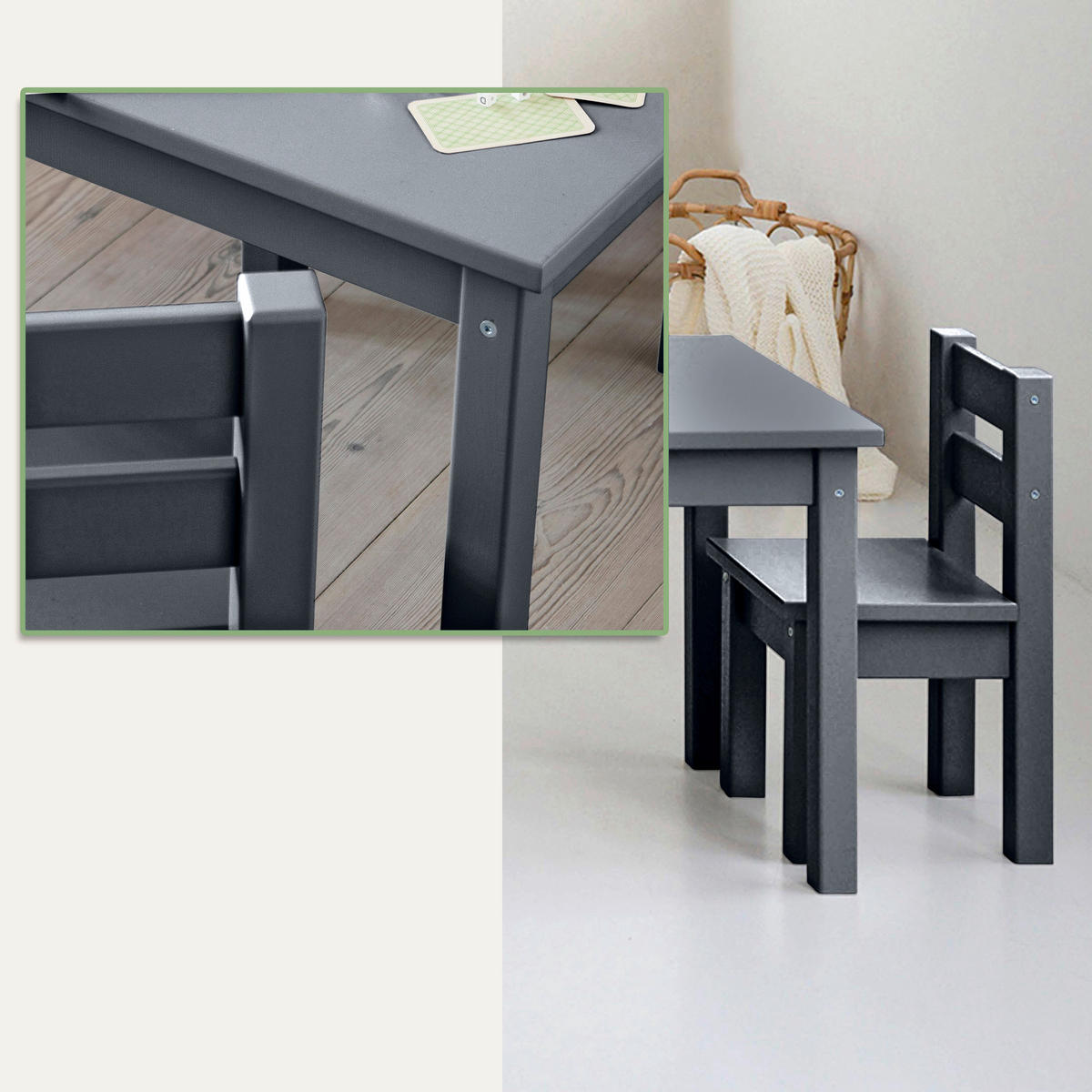 KINDERSITZGRUPPE  - Dunkelgrau, MODERN, Holz - MID.YOU