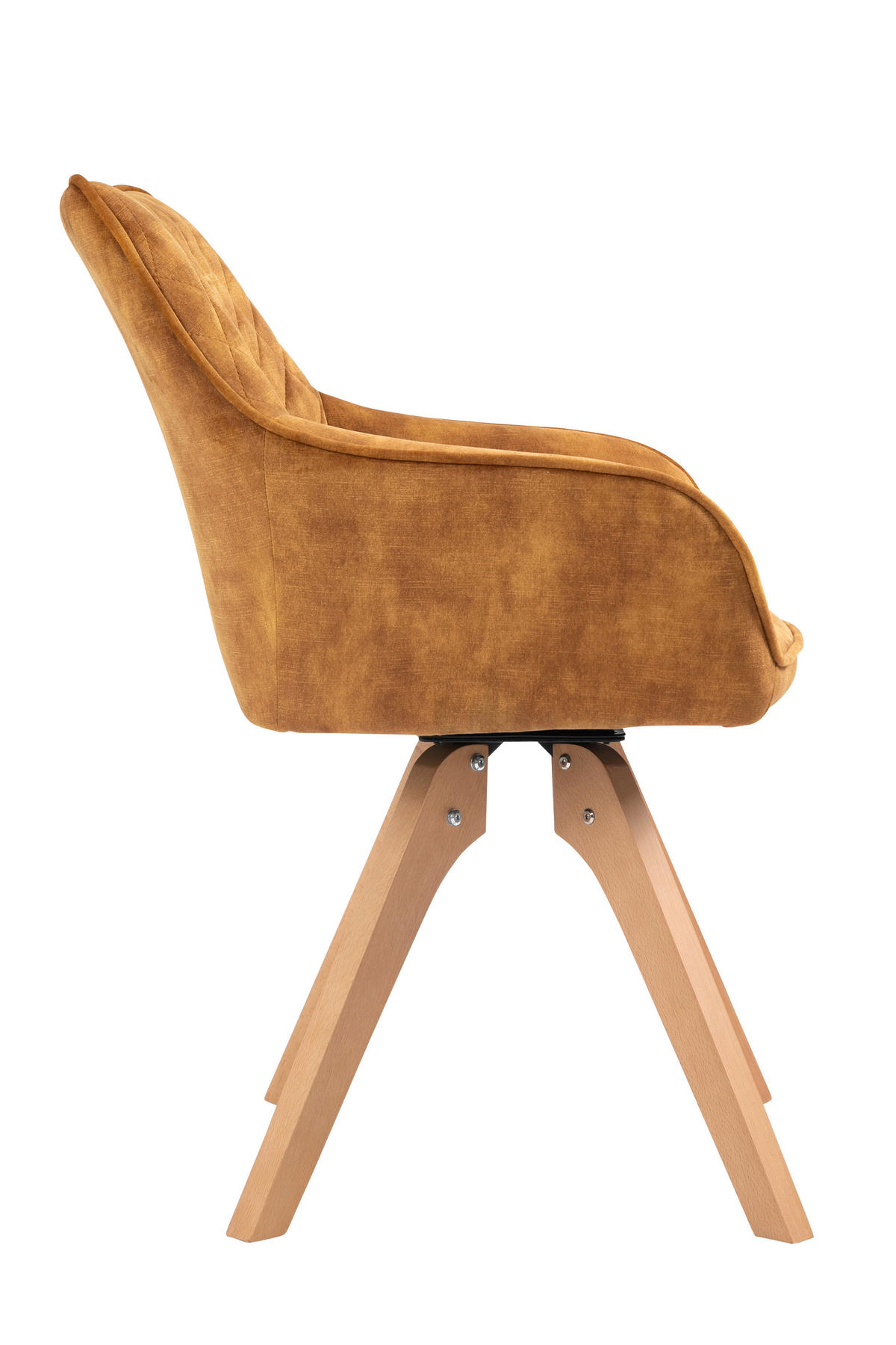 ARMLEHNSTUHL  in Samt  - Eichefarben/Goldfarben, MODERN, Holz/Textil (59/85/61cm) - Livetastic