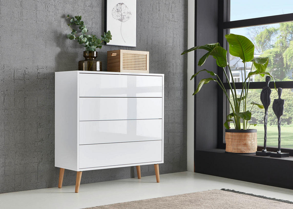 SIDEBOARD Mailand Set 8 + HF  in 263,5/86/33 cm  - Weiß Hochglanz/Weiß, MODERN, Holz/Holzwerkstoff (263,5/86/33cm) - MID.YOU