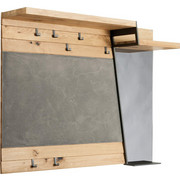 Garderobenpaneel - Eichefarben/Grau, Design, Glas/Holz (128,2/101/34,7cm) - Voglauer