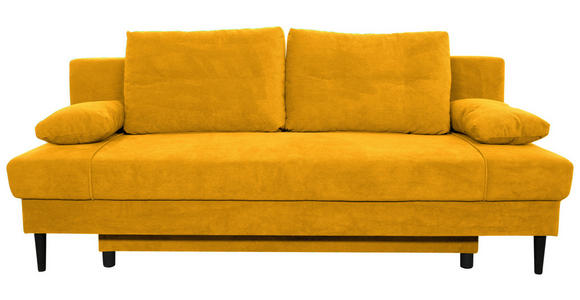 SCHLAFSOFA  mit Liegefunktion, Schlafen auf Sitzhöhe, Rücken echt Webstoff Gelb  - Gelb/Schwarz, KONVENTIONELL, Holz/Kunststoff (199/88/88cm) - Carryhome