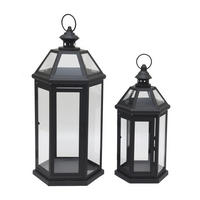 LATERNE - Schwarz, Basics, Glas/Metall - Ambia Home