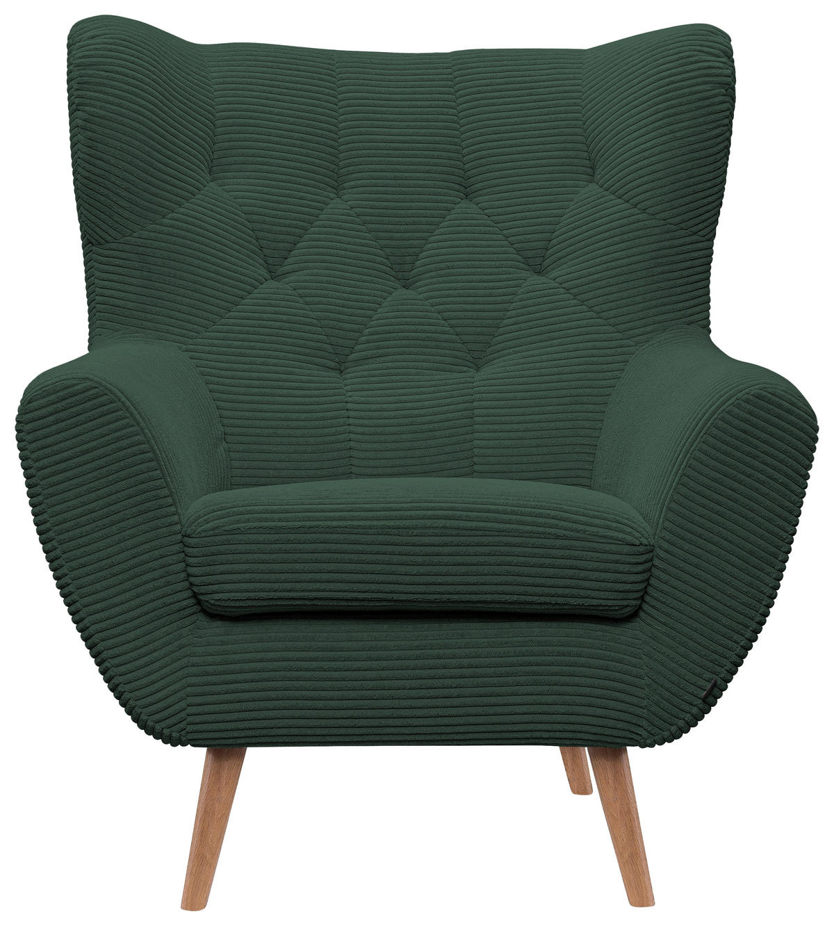 SESSEL in Cord Grün  - Eichefarben/Grün, Design, Holz/Textil (87/101/95cm) - Stylife