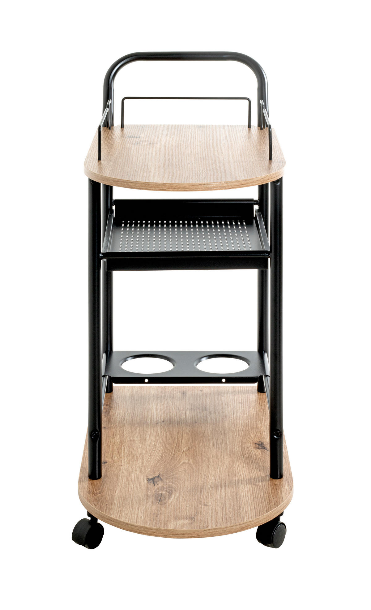 SERVÍROVACÍ VOZÍK, černá, barvy dubu, 65/35/83 cm - černá/barvy dubu, Design, kov/kompozitní dřevo (65/35/83cm)