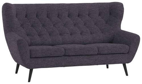 3-SITZER-SOFA in Webstoff Blau  - Blau/Schwarz, Design, Holz/Textil (187/101/95cm) - Stylife