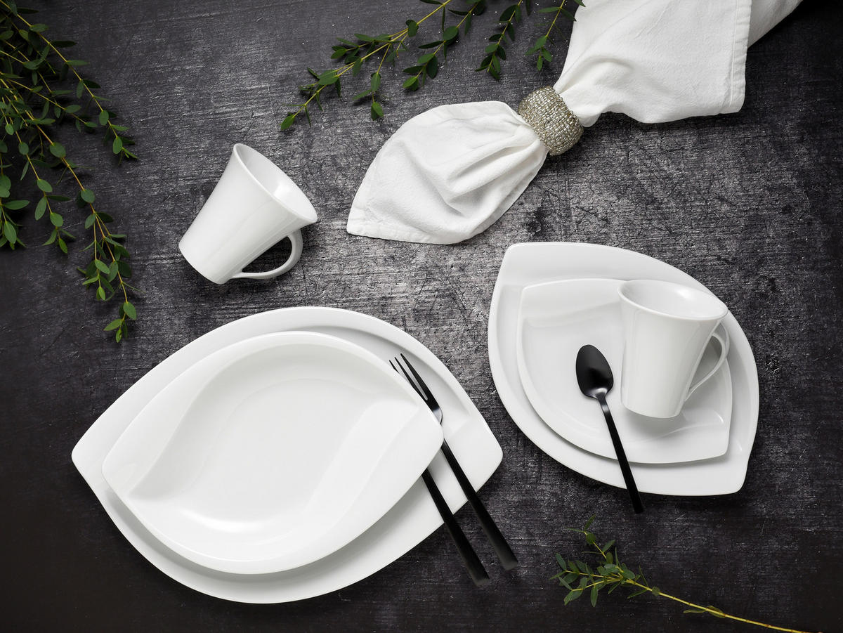 KOMBINOVANÝ SERVIS, 30-dielne, porcelán - biela, Basics, keramika (41/37/30cm) - Creatable