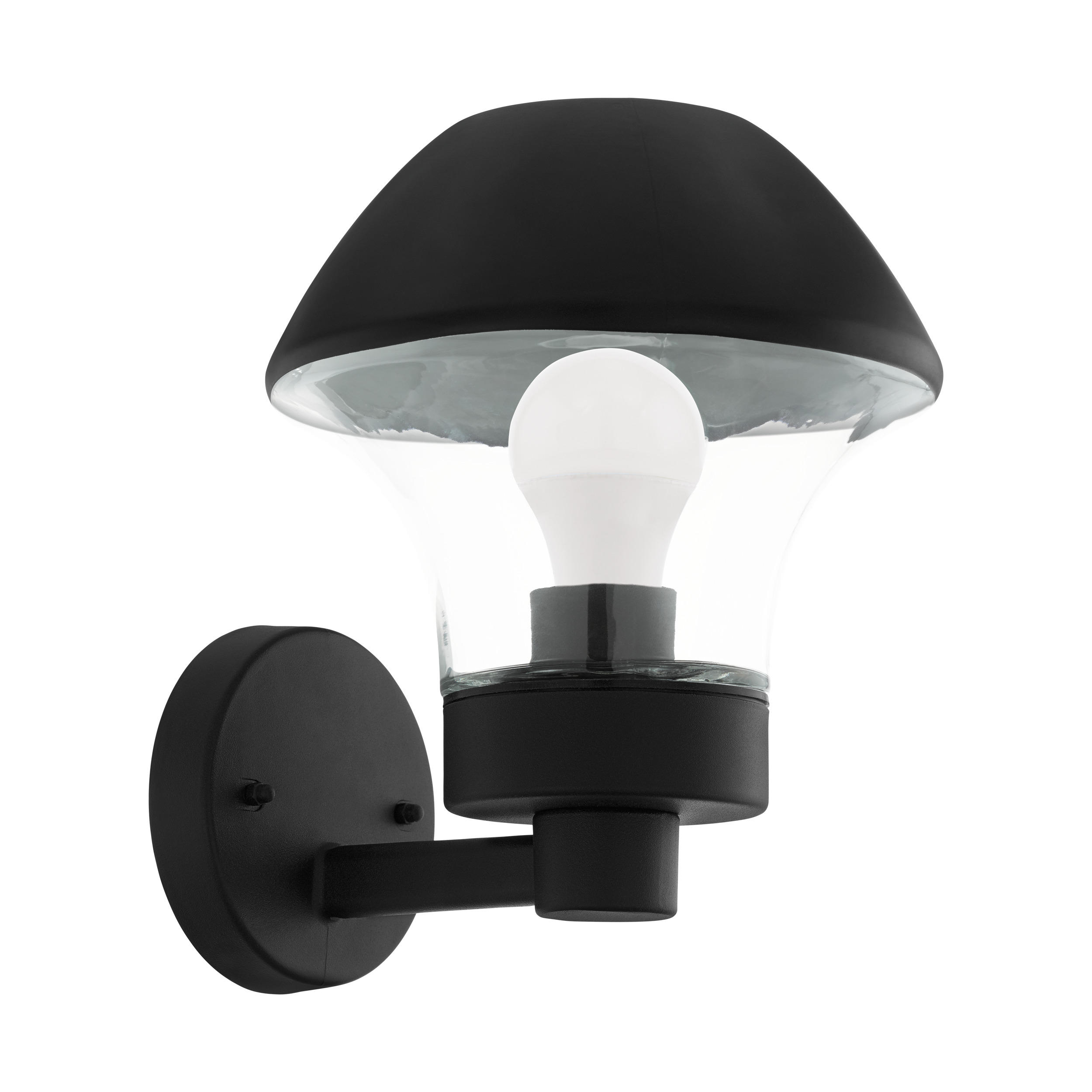 LED-AUßENLEUCHTE VERLUCCA-CONNECT - Klar/Schwarz, Design, Glas/Metall (26,5/21/24,5cm) - Eglo