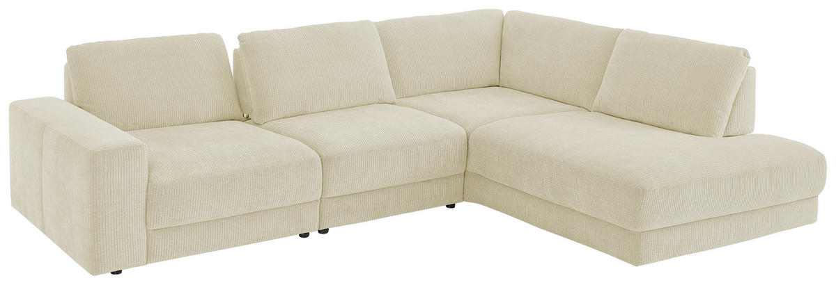ECKSOFA in Chenille, Jacquard Naturfarben  316/242 cm  - Schwarz/Naturfarben, Design, Kunststoff/Textil (316/242cm) - Niels Andersson