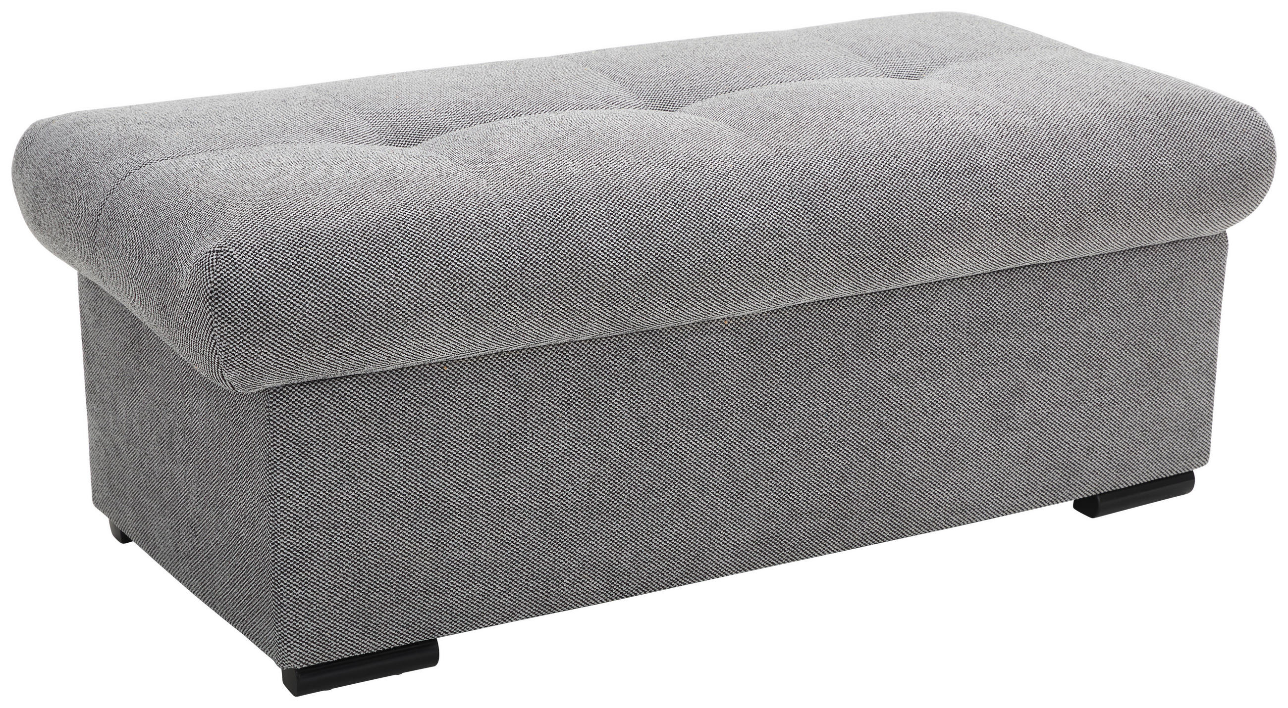 HOCKERBANK 108/42/54 cm Flachgewebe Grau Kunststoff  - Schwarz/Grau, Design, Kunststoff/Textil (108/42/54cm) - Xora