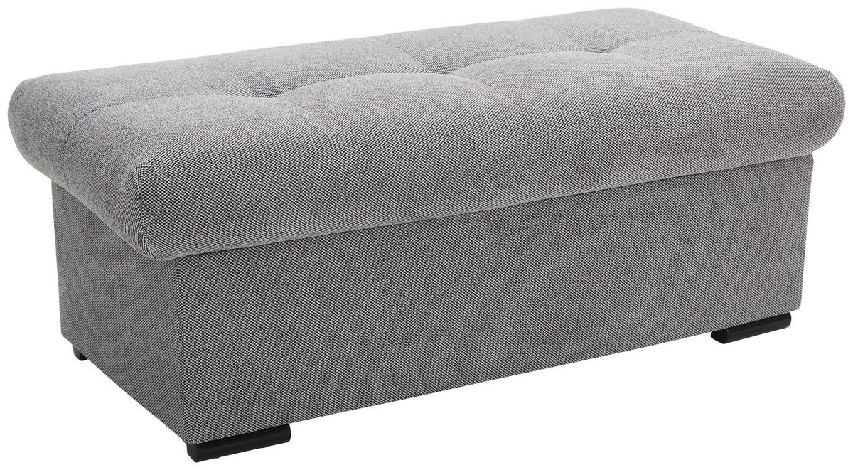 HOCKERBANK 108/42/54 cm Flachgewebe Grau Kunststoff  - Schwarz/Grau, Design, Kunststoff/Textil (108/42/54cm) - Xora