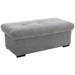 HOCKERBANK 108/42/54 cm Flachgewebe Grau Kunststoff  - Schwarz/Grau, Design, Kunststoff/Textil (108/42/54cm) - Xora