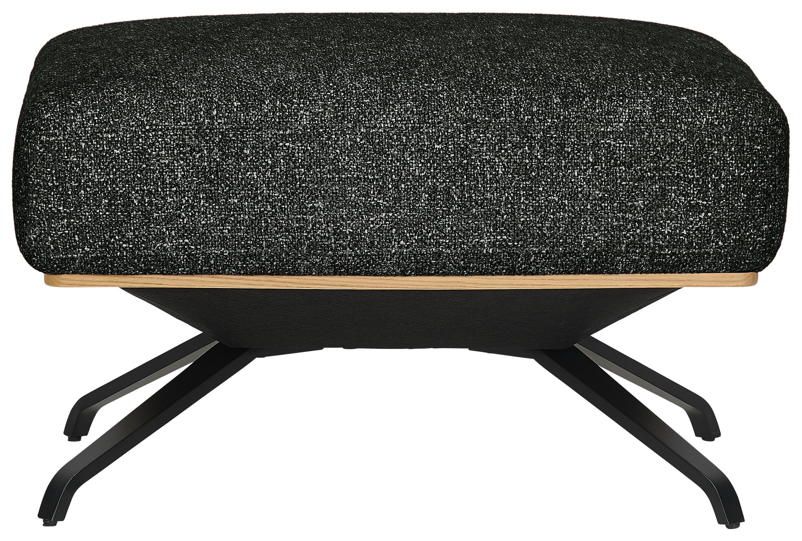 HOCKER Struktur Waldgrün  - Waldgrün/Schwarz, Design, Textil/Metall (74/46/66cm) - Novel