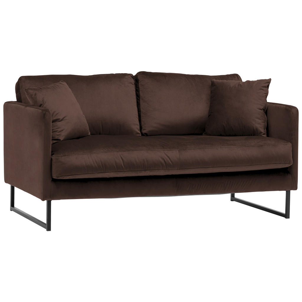 Thumbnail - Carryhome 2-Sitzer-Sofa, Dunkelbraun, Textil, Füllung: Silikon,Silikon, 150x78x84 cm, Made in EU, Typenauswahl, Stoffaus...