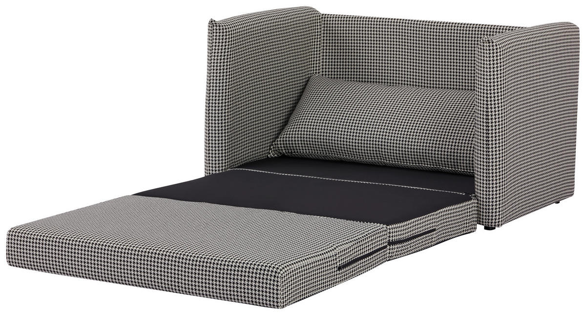 SCHLAFSOFA Jacquard Schwarz, Weiß  - Schwarz/Weiß, MODERN, Kunststoff/Textil (119/79/76cm) - MID.YOU