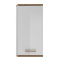 VISEČA OMARA 35,5/74,5/20,5 cm  - barve hrasta/bela, Design, steklo/leseni material (35,5/74,5/20,5cm) - Xora