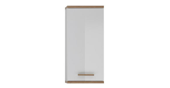 HÄNGESCHRANK 35,5/74,5/20,5 cm  - Eichefarben/Weiß, Design, Glas/Holz (35,5/74,5/20,5cm) - Xora