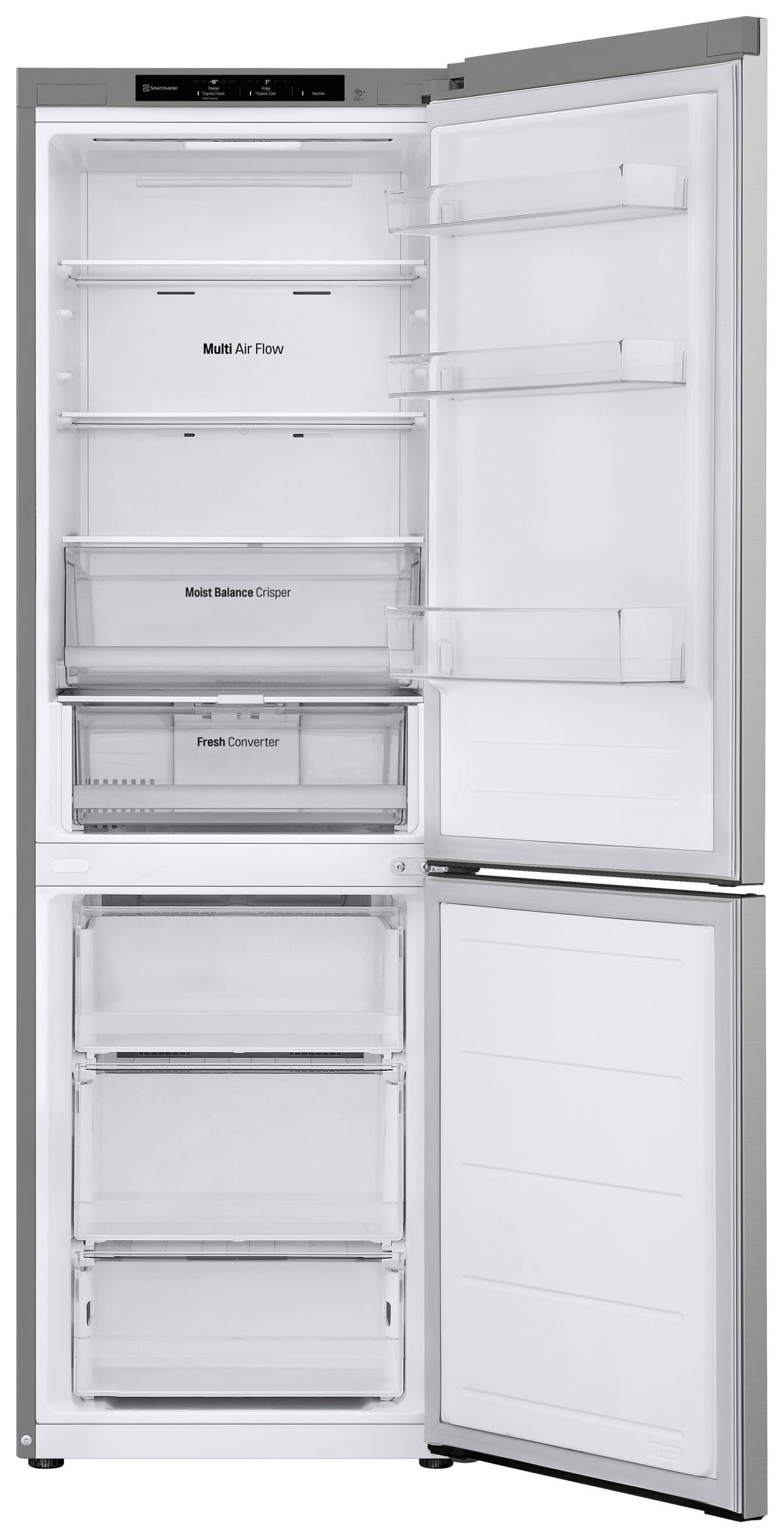 KÜHL-GEFRIER-KOMBINATION 59,5/186/68,2 cm GBV3100DPY  - Silberfarben, Trend, Glas/Kunststoff (59,5/186/68,2cm) - LG