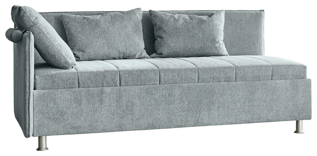 POLSTERLIEGE  in Flachgewebe Türkis  - Türkis/Alufarben, KONVENTIONELL, Holz/Holzwerkstoff (90/200cm) - Beldomo Style