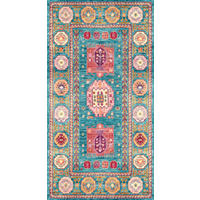VINTAGE-TEPPICH Cortea Zylar 80/150 cm  in Hellblau, Dunkelrosa, Elfenbein  - Elfenbein/Dunkelrosa, LIFESTYLE, Kunststoff/Textil (80/150cm) - Lindorug