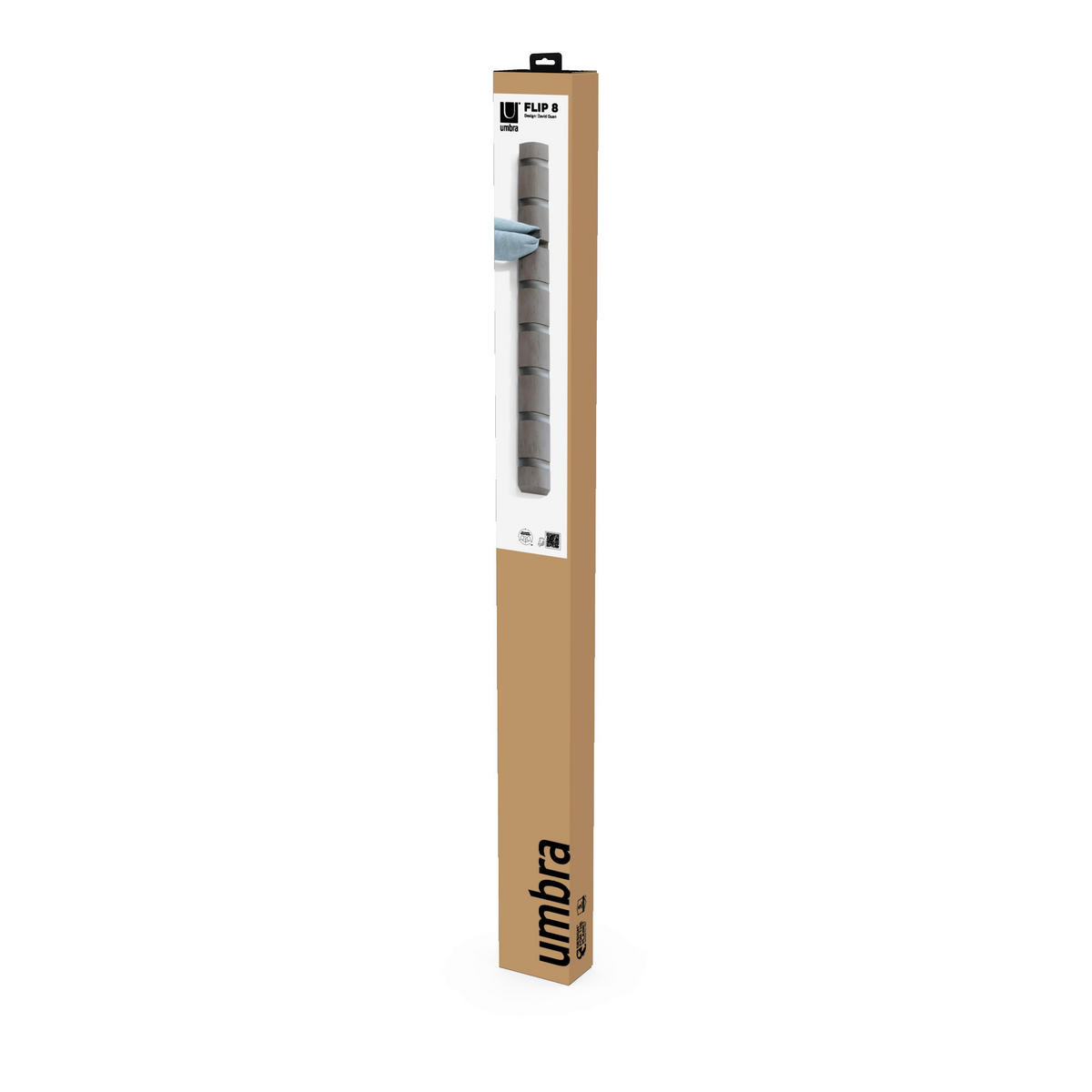 WANDGARDEROBE  in Pappel Grau  - Grau, Design, Holz/Kunststoff (6,4/3,2/81,3cm) - Umbra