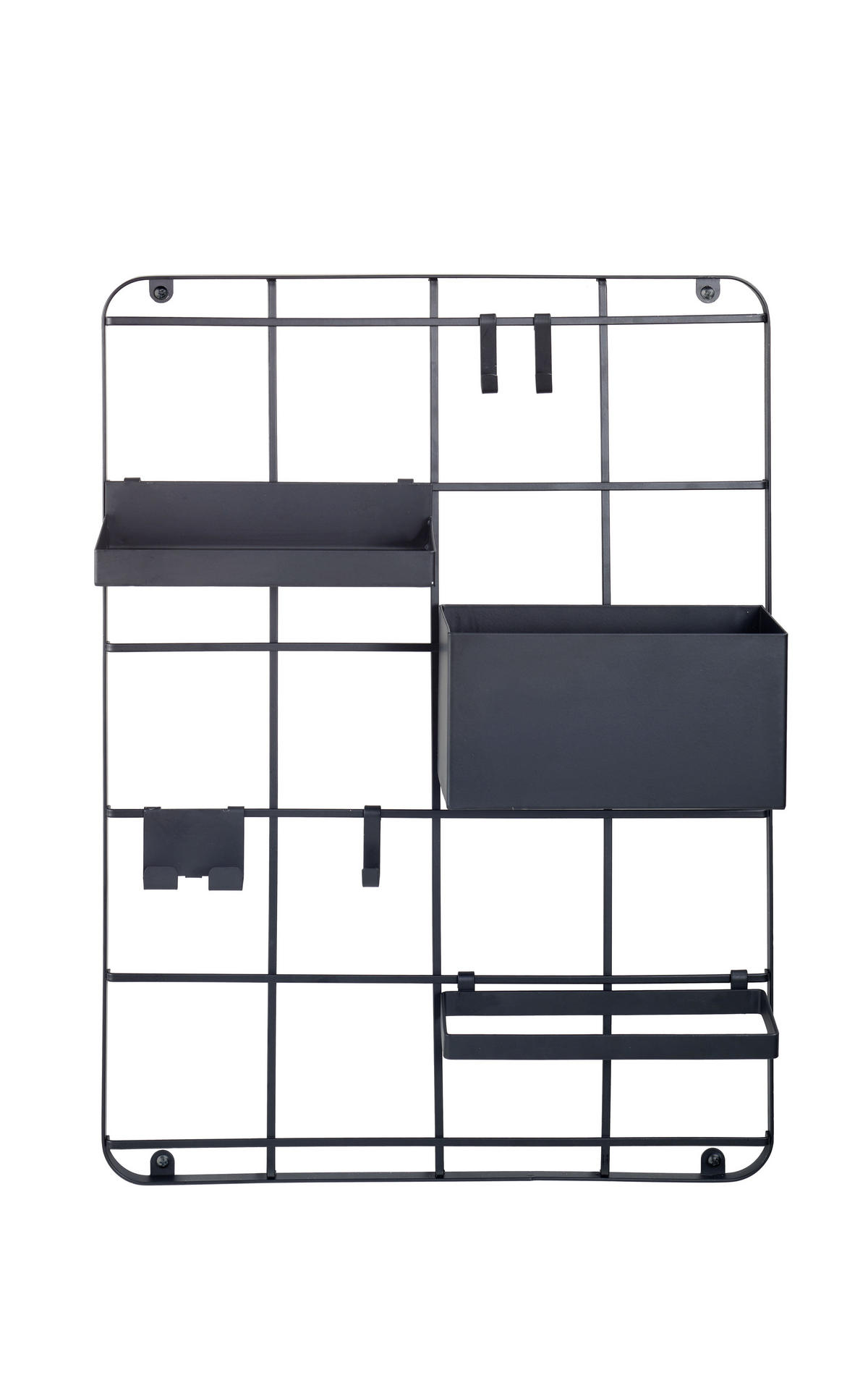 BADEZIMMERREGAL 42/55/13 cm  - Schwarz, Basics, Metall (42/55/13cm) - Kleine Wolke