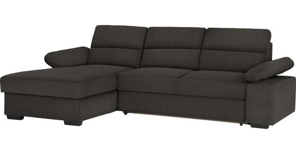 ECKSOFA in Webstoff Dunkelbraun  - Dunkelbraun, KONVENTIONELL, Kunststoff/Textil (166/258cm) - Cantus