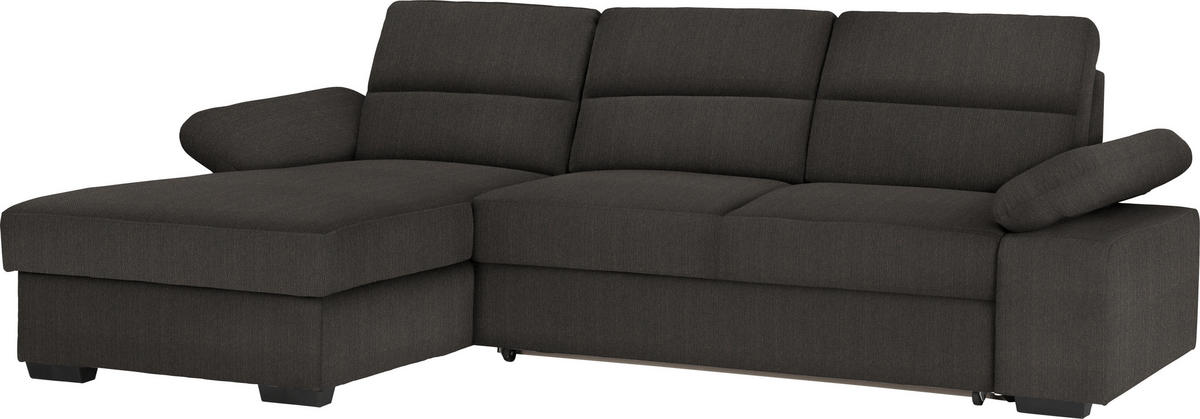 ECKSOFA in Webstoff Dunkelbraun  - Dunkelbraun, Konventionell, Kunststoff/Textil (166/258cm) - Cantus