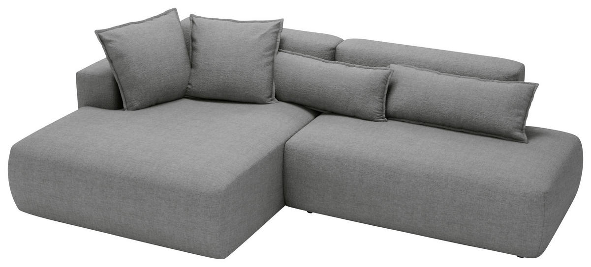 ECKSOFA Chenille Dunkelgrau  - Dunkelgrau/Schwarz, Design, Kunststoff/Textil (160/284cm) - Livetastic