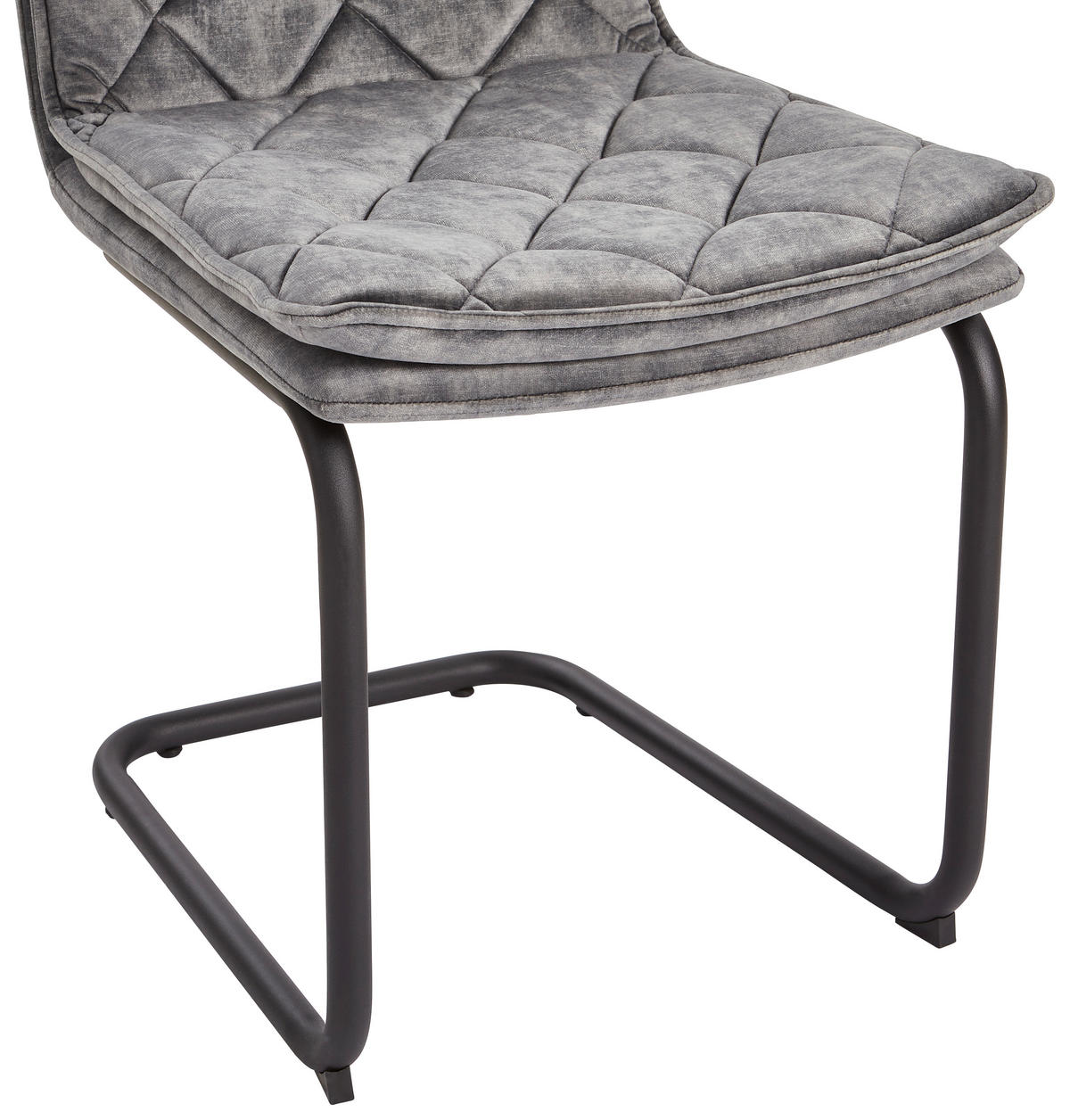 SCHWINGSTUHL  in Eisen Samt  - Schwarz/Grau, MODERN, Holz/Textil (47/94/63cm) - Livetastic