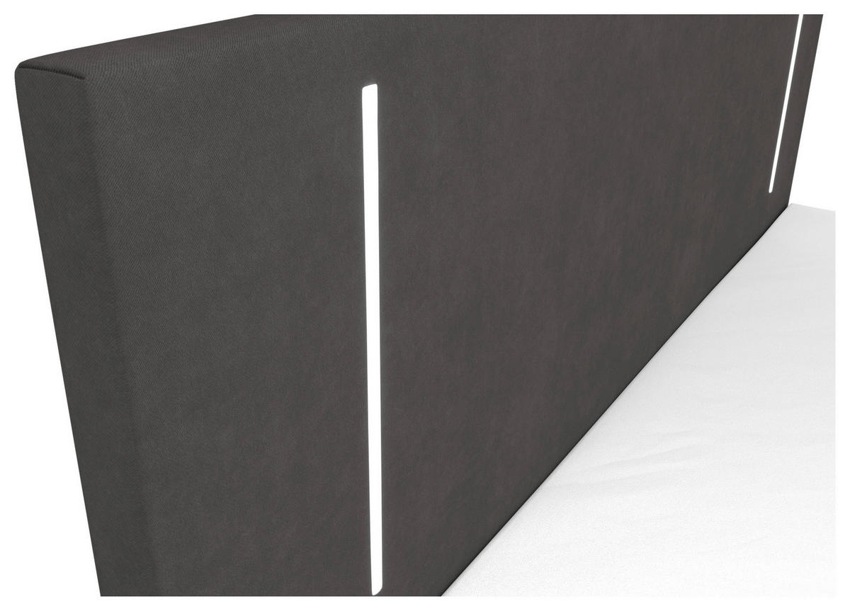 BOXBETT 160/200 cm  in Dunkelgrau  - Dunkelgrau/Schwarz, KONVENTIONELL, Textil/Metall (160/200cm) - Modante