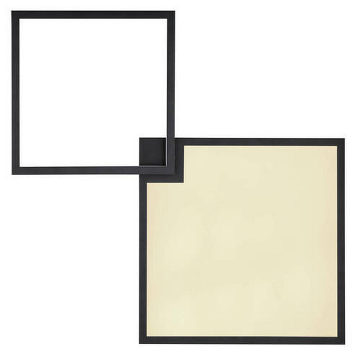LED-TAKLAMPA 40 W 85,5/55/10 cm  - opal/svart, Design, metall/trämaterial (85,5/55/10cm) - Globo
