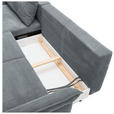 ECKSOFA in Chenille Grau  - Schwarz/Grau, KONVENTIONELL, Textil/Metall (164/255cm) - Carryhome