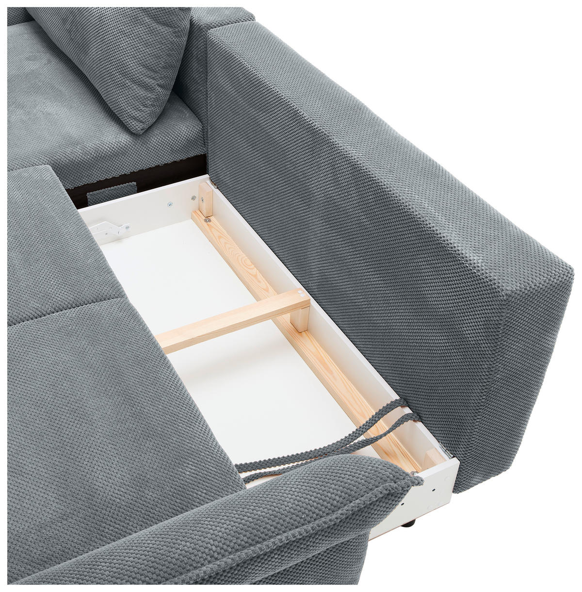 ECKSOFA Grau Chenille  - Schwarz/Grau, KONVENTIONELL, Textil/Metall (164/255cm) - Carryhome