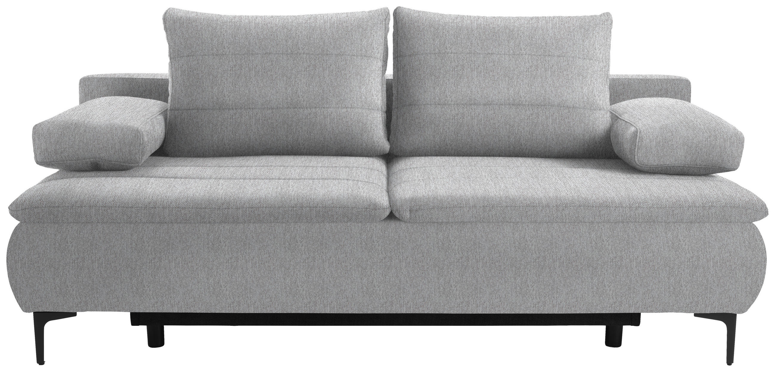 BOXSPRINGSOFA Webstoff Hellgrau  - Hellgrau/Schwarz, KONVENTIONELL, Textil/Metall (204/93/100cm) - Novel