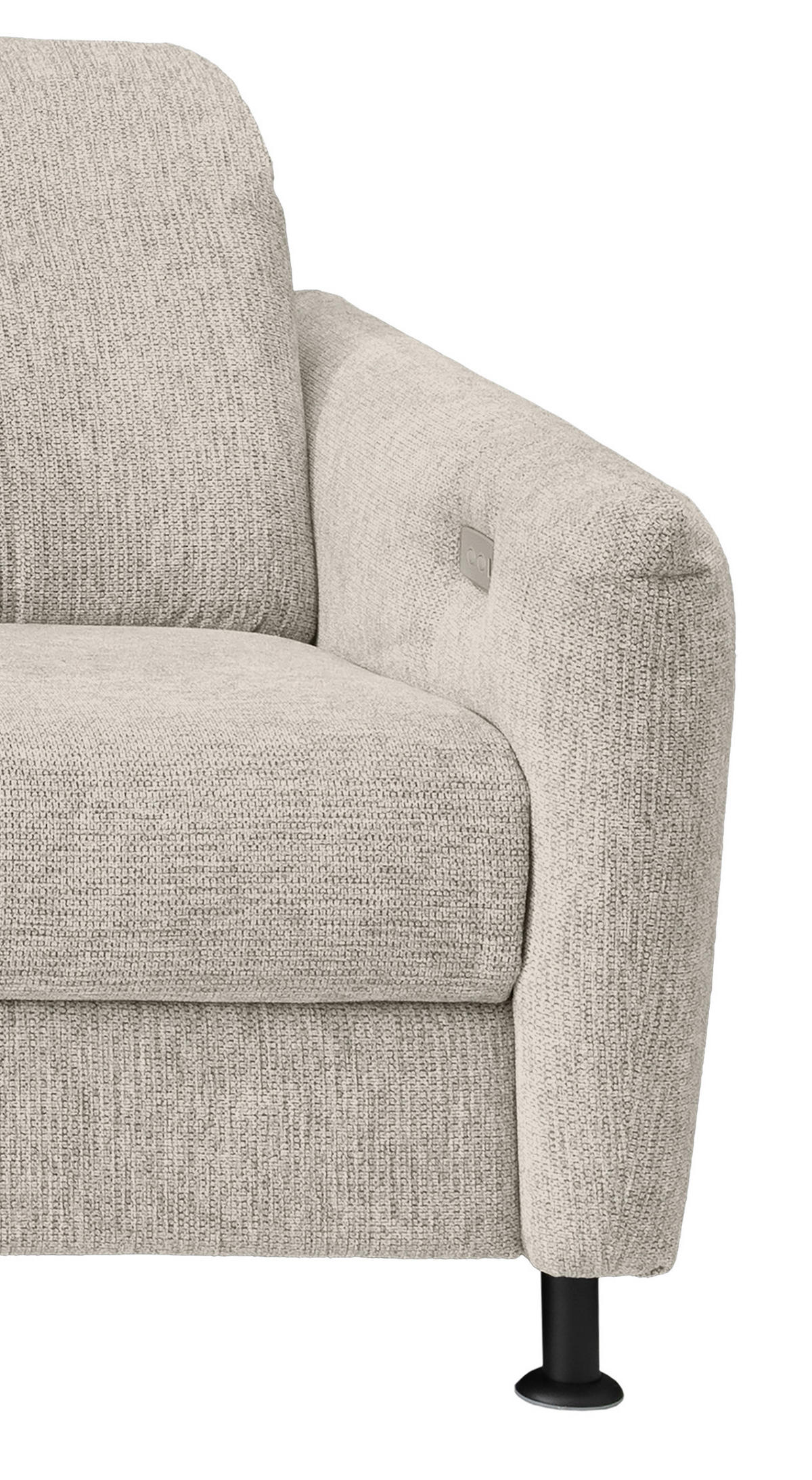 ECKSOFA in Chenille Beige  - Beige/Schwarz, Modern, Textil/Metall (198/270cm) - Livetastic