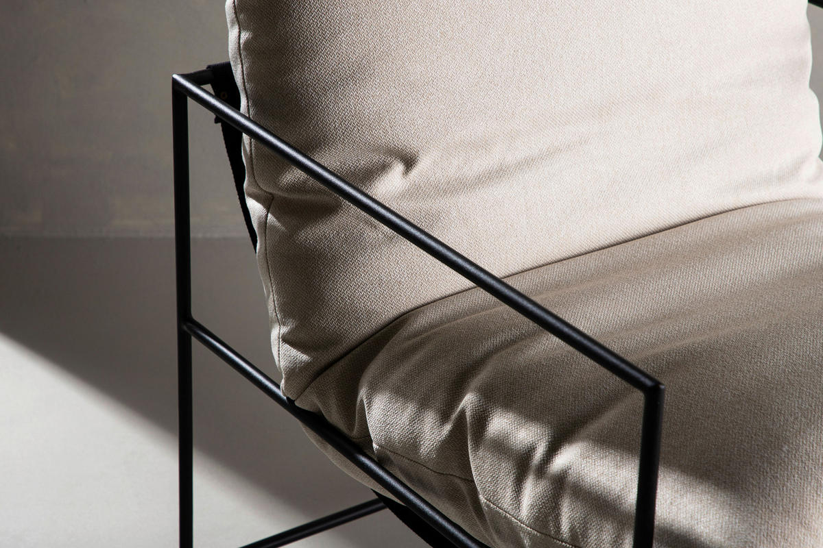 FÅTÖLJ i textil, metall vit  - vit, Design, metall/textil (68.5/97.5/90cm) - Livetastic