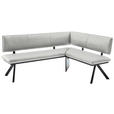 ECKBANK 190/150 cm  in Creme, Schwarz  - Creme/Schwarz, MODERN, Textil/Metall (190/150cm) - Cantus