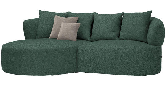 ECKSOFA  in Plüsch Dunkelgrün  166/235 cm  - Dunkelgrün/Graubraun, MODERN, Kunststoff/Textil (166/235cm) - Hom`in