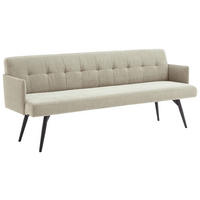 SITZBANK 206/85/69 cm Cord Sandfarben Metall  - Sandfarben/Schwarz, Design, Textil/Metall (206/85/69cm) - Johann Jakob